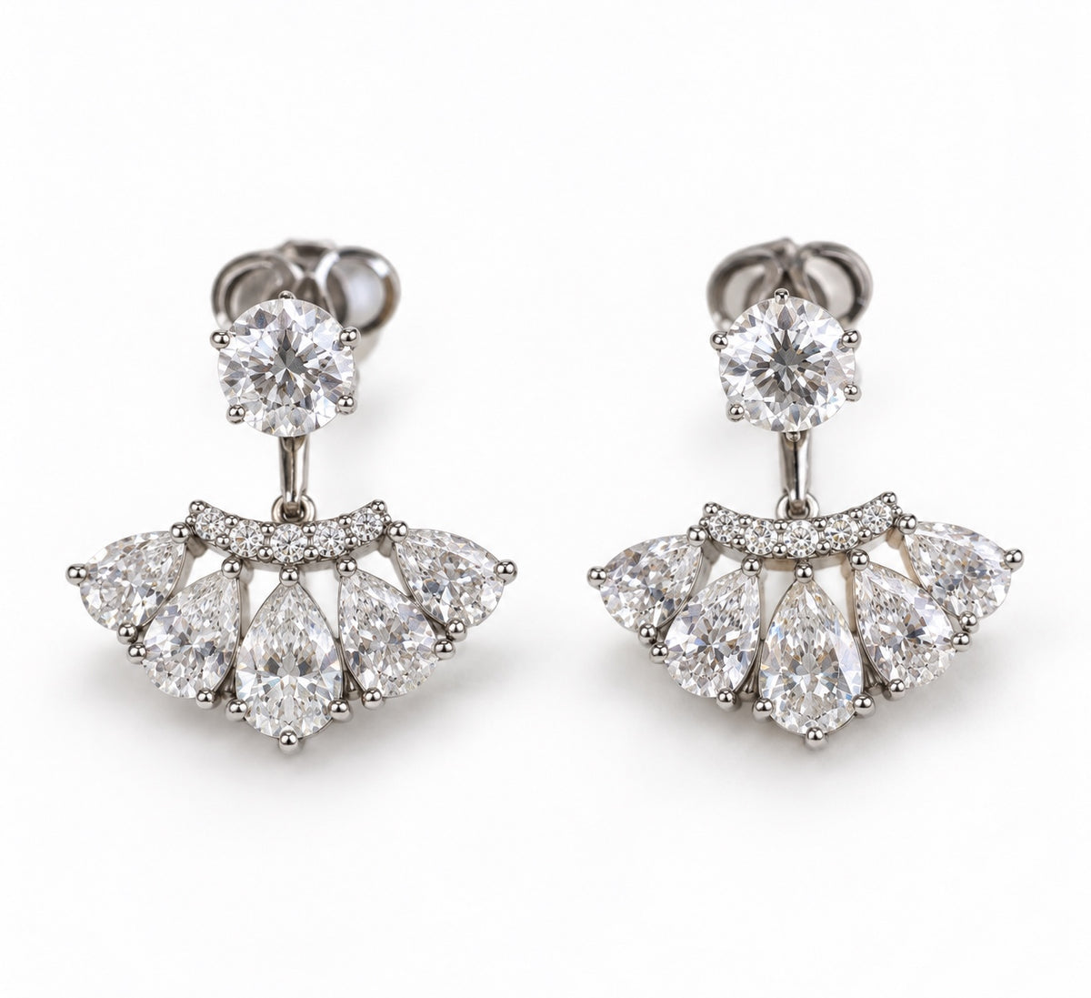 Lab Diamond Jacket Earrings