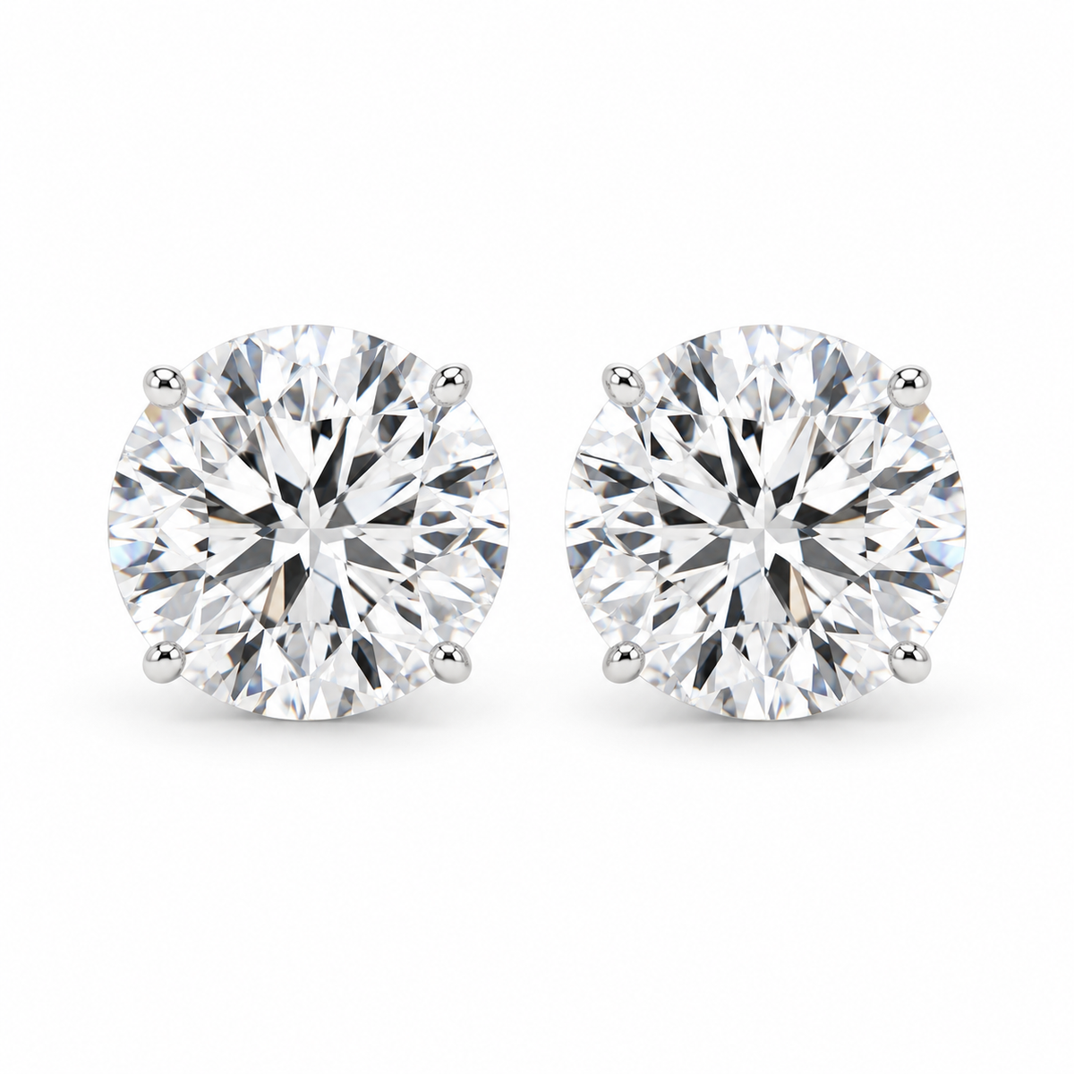 14k gold lab-grown diamond studs on white background