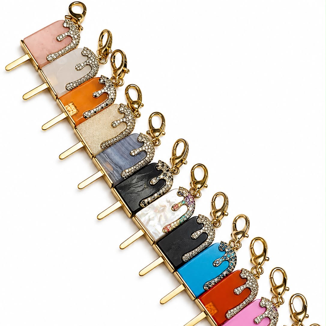 Popsicle Charms in 12 natural gemstone color variations