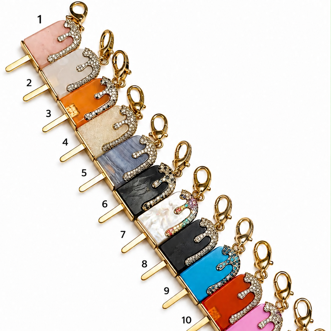 Popsicle Charms gemstone color variations numbered 1 through 12
