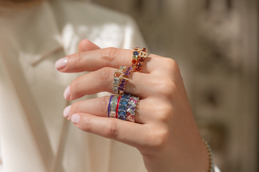 4MM Liami Bebe Custom Ring -  Precious Stones