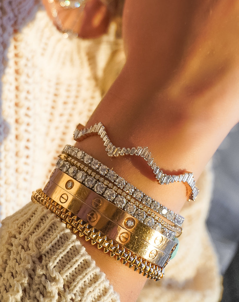 【TOGA】 l design bracelet bangle Toga Pulla Silver Metal Bangle Bracelet Set Toga Pulla