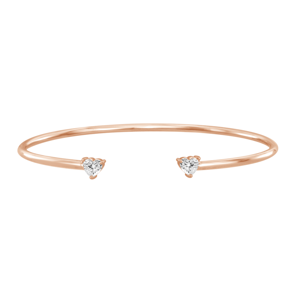 Diamond Hearts Gold Bangle – Luisa Alexander