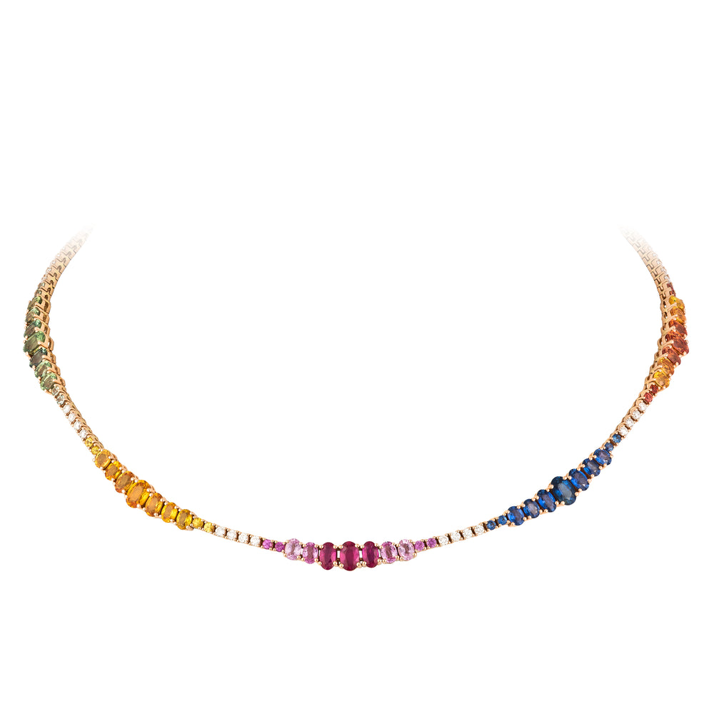 Multicolor Oval Necklace