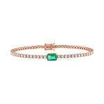 Center Emerald Diamond Tennis Bracelet