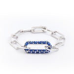 Blue Sapphire Paper Clip Bracelet