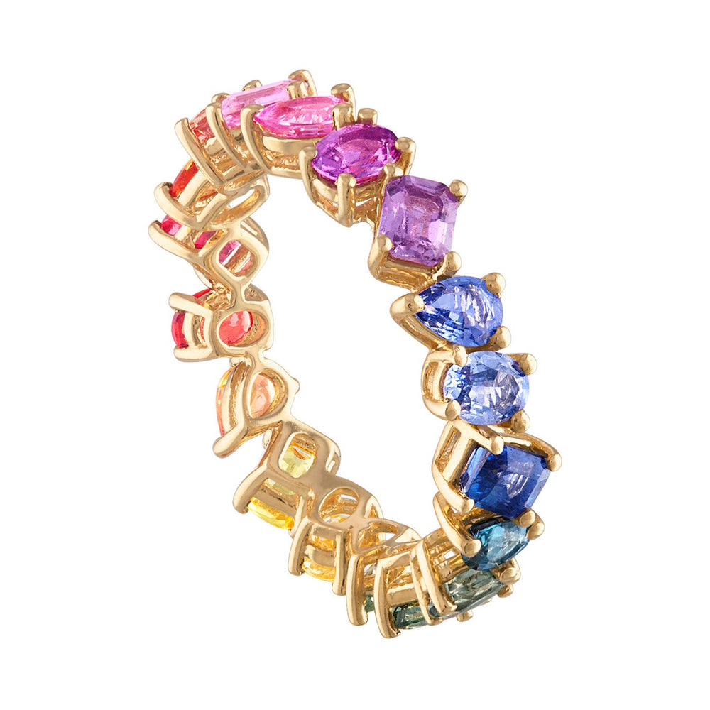 Multishape Multicolor Sapphire Ring