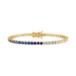 Blue Sapphire/Diamond Tennis Bracelet