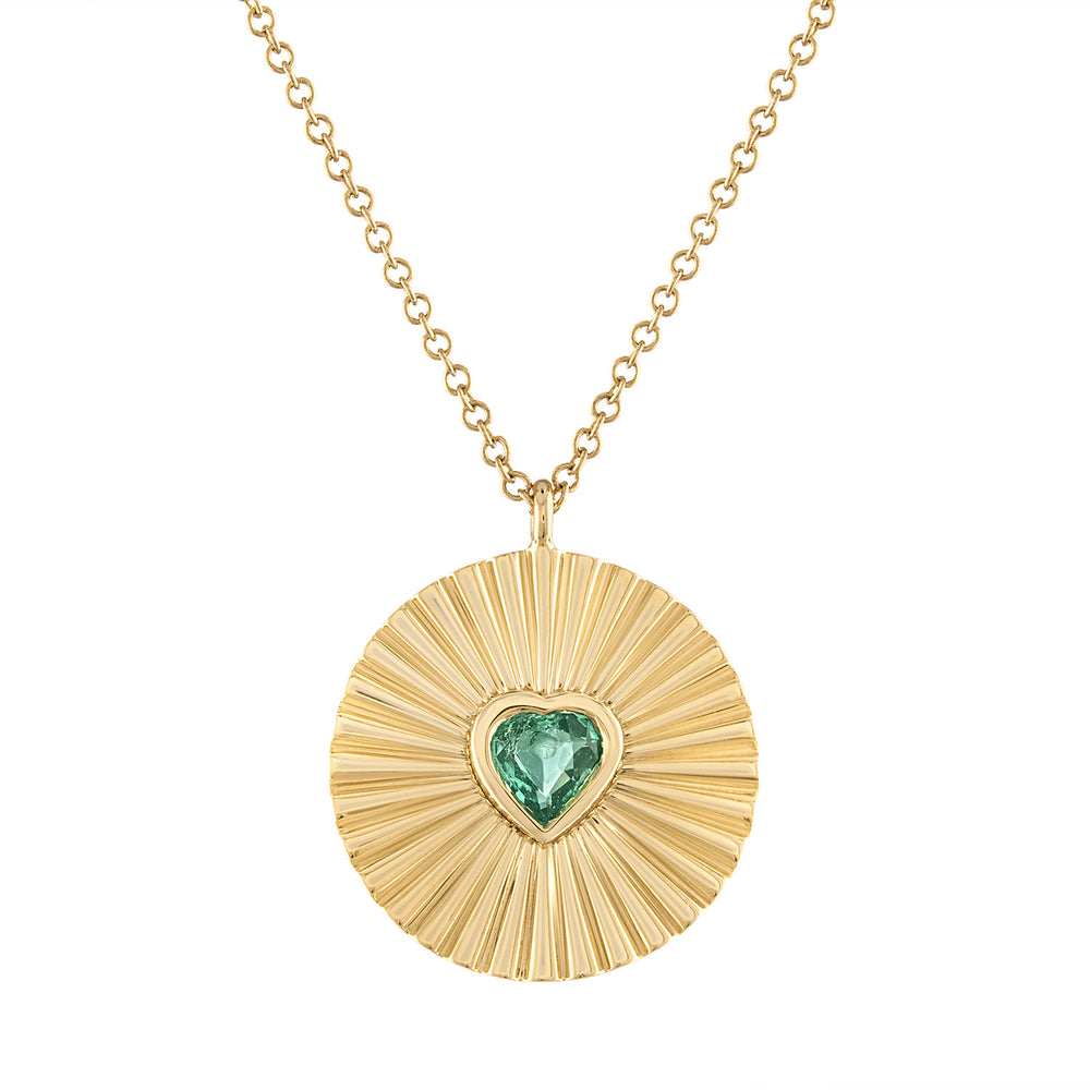 Emerald Heart Medallion Necklace