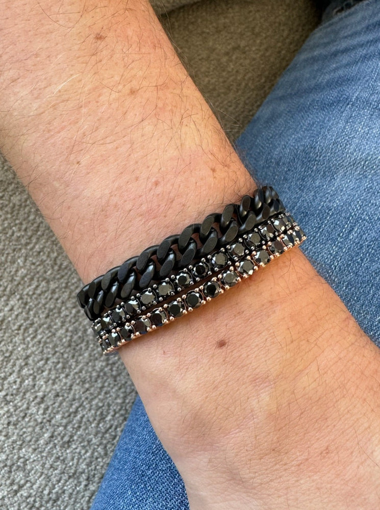 Men's Black Diamond Tennis Bracelet