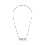 Layered Name Plate Diamond Tennis Necklace