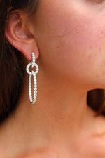 Diamond Hoops Long Earrings