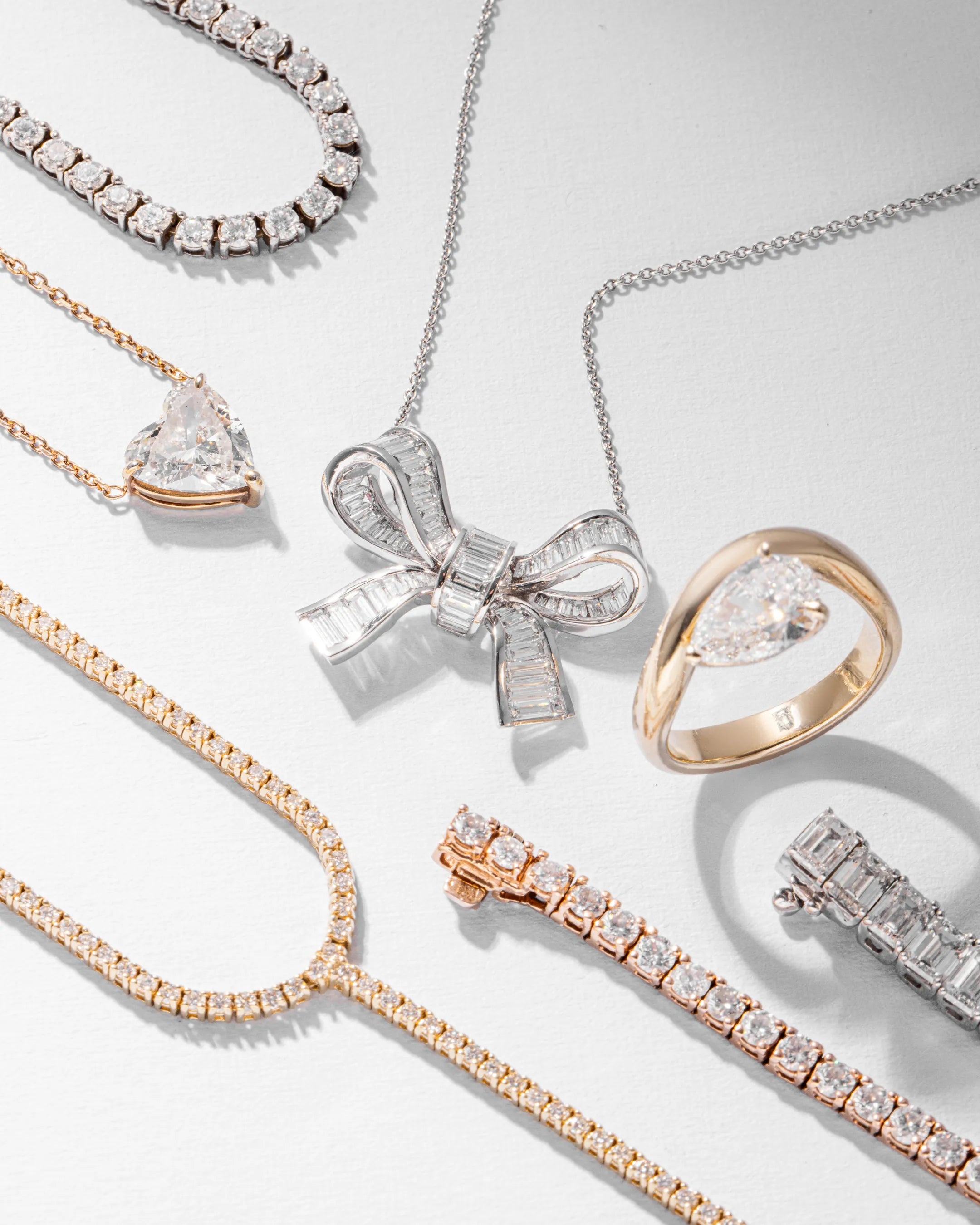 Rainbow Baguette Tennis Necklace with Diamonds – LUISA ALEXANDER