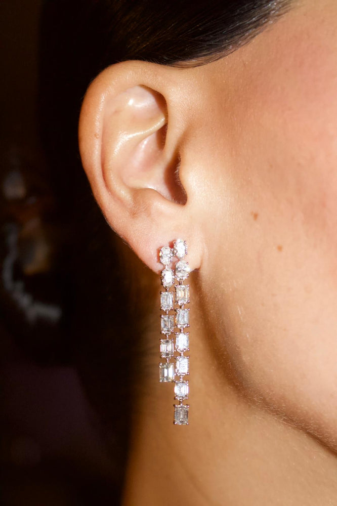 Diamond Double Drop Earrings