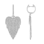 Diamond Heart Fringe Earrings