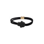 Black Diamond Hamsa Leather Bracelet