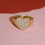 Diamond Heart Pave Ring