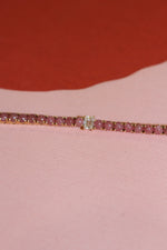 Cabochon Tennis Bracelet with Diamond