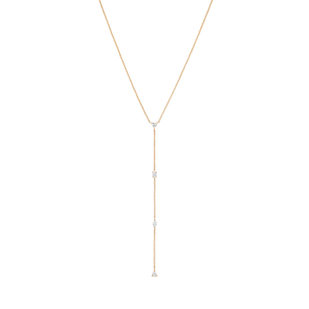 Diamond Chain Lariat Necklace