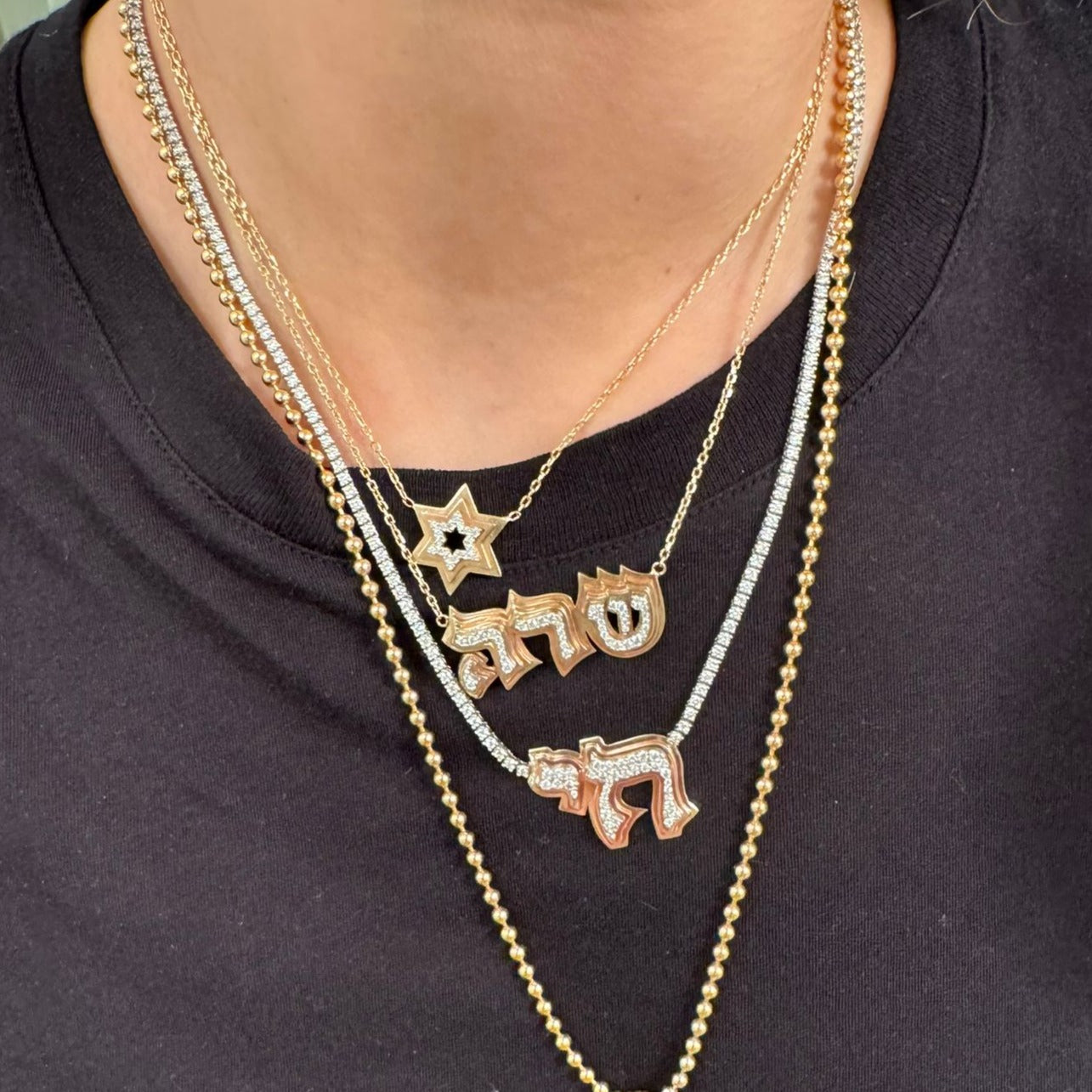Layered Chai Diamond Tennis Necklace – LUISA ALEXANDER