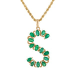 Emerald Initial Pendant