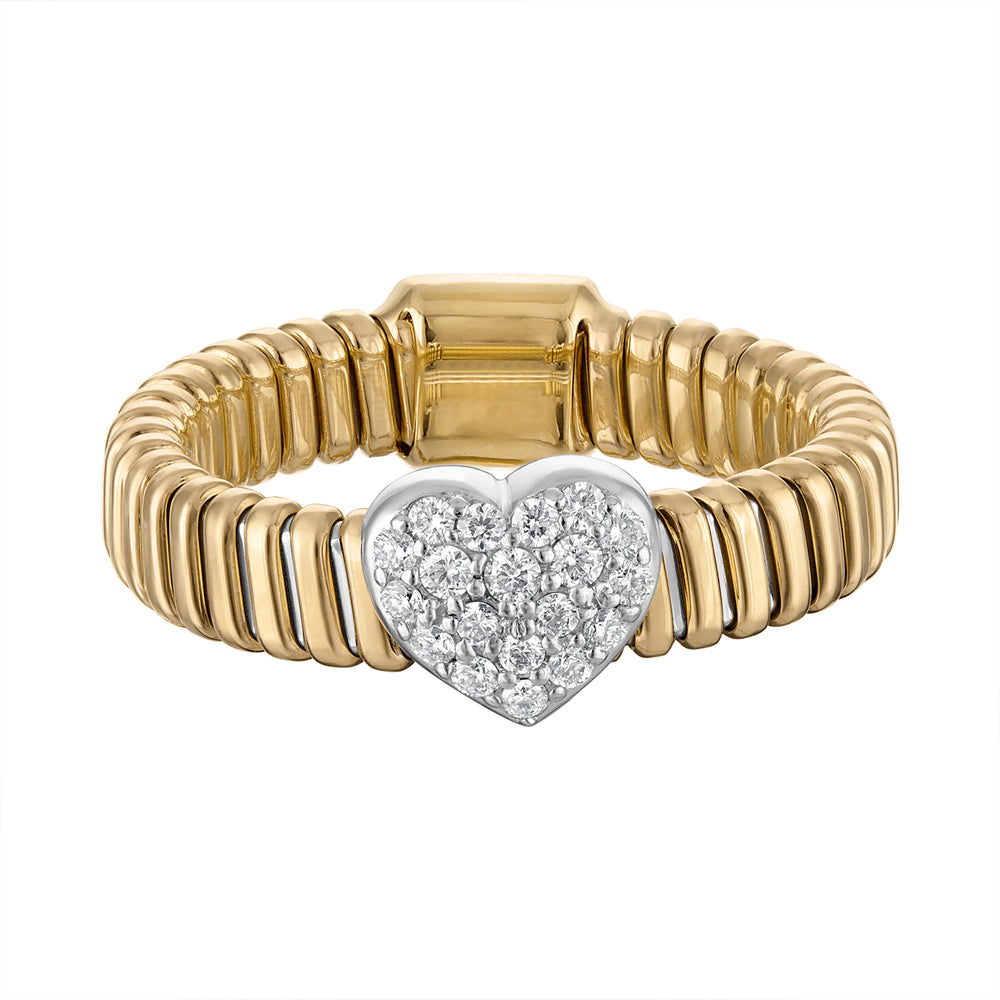 Heart Pave Gold Ring