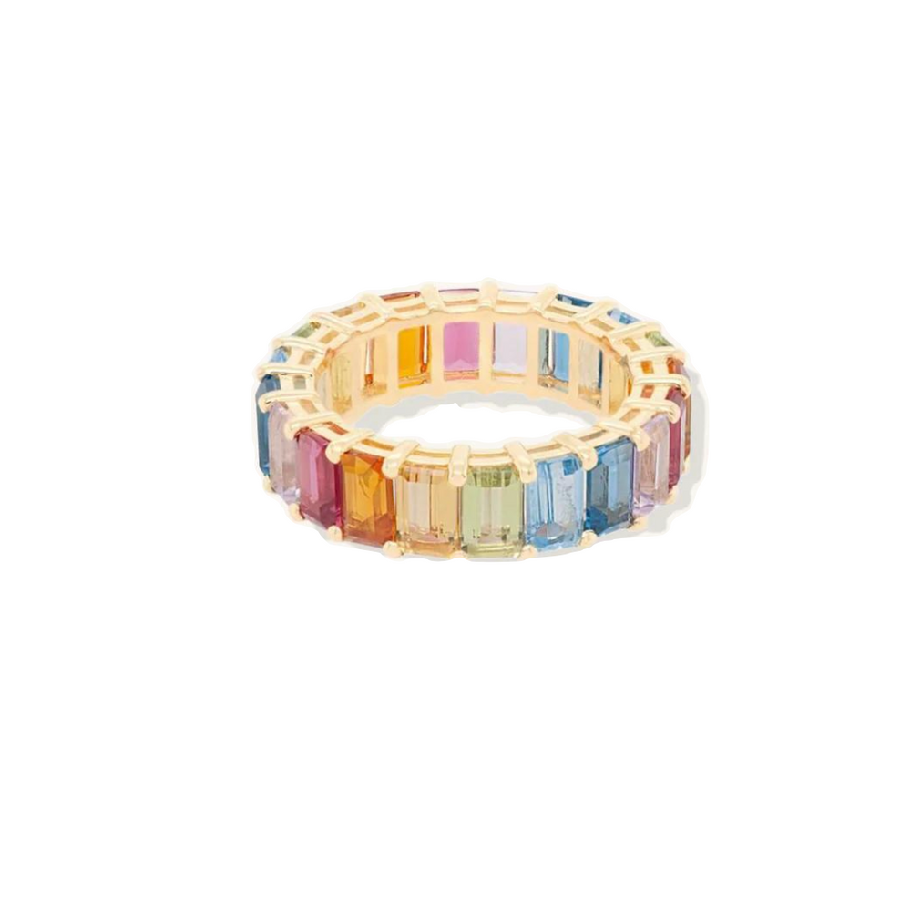 Multicolor Emerald Cut Ring BF SAMPLE