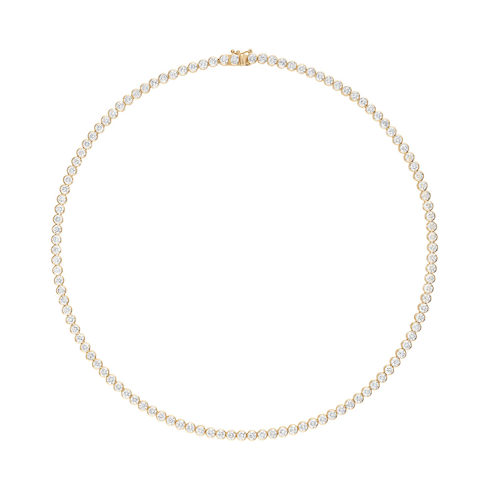 Bezel Set Diamond Tennis Necklace