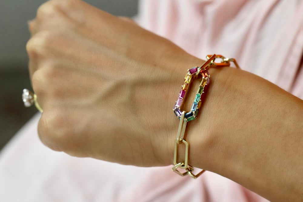 Pastel Paper Clip Bracelet BF SAMPLE