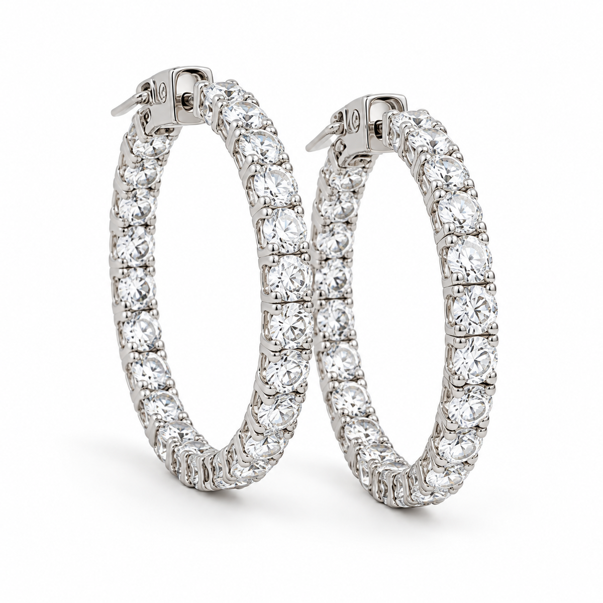 Classic Inside Out Lab Diamond Hoops