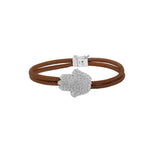 Diamond Hamsa Leather Bracelet