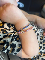 Baby/Girl Pink Sapphire Initial Bracelet