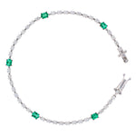 Diamond And Emerald Tennis Bracelet