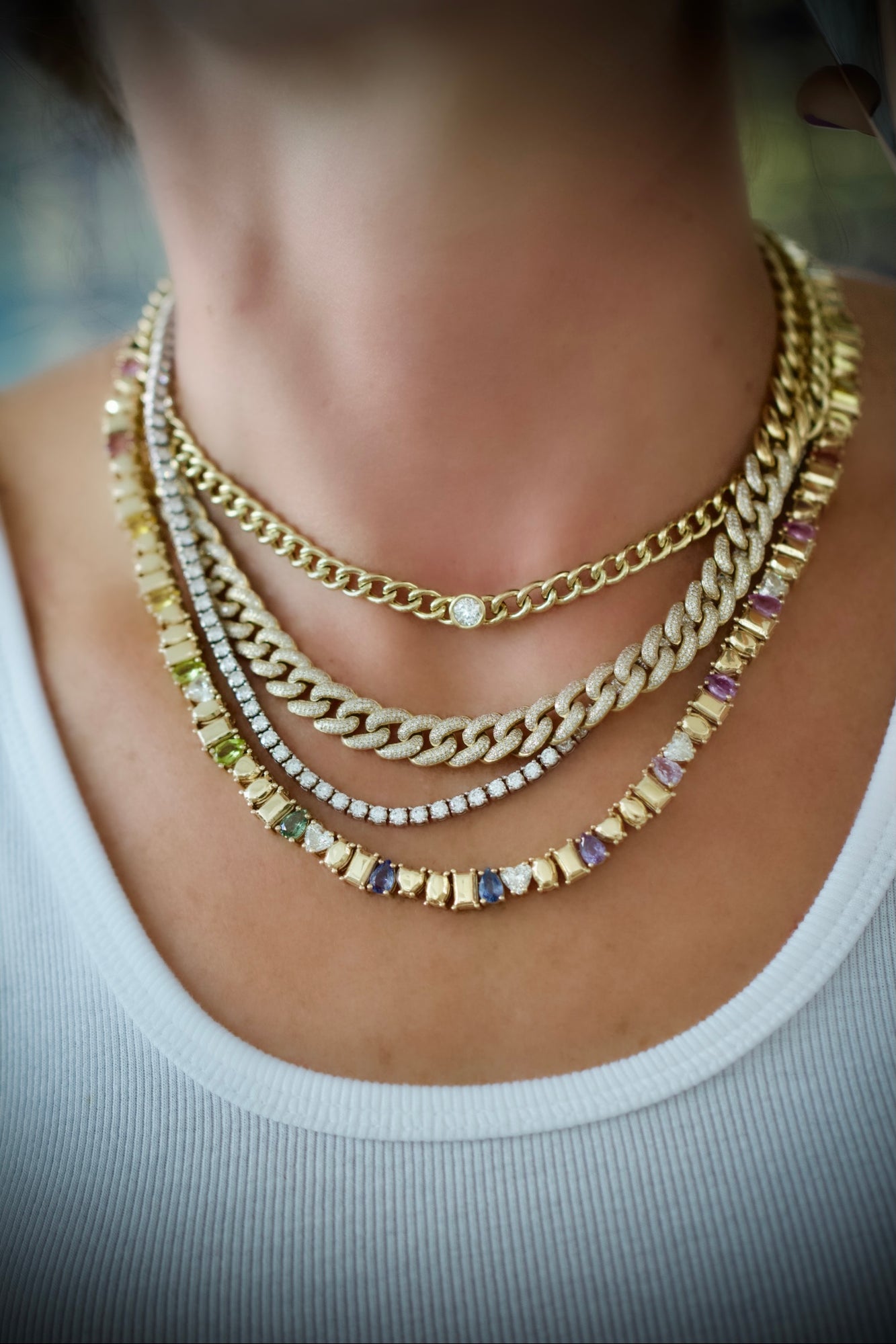 Crystal Chunky Link Necklace – Downeast