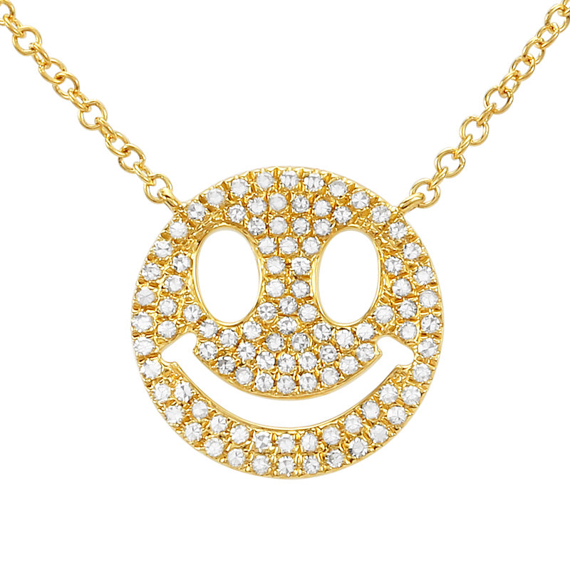Diamond Smiley Face Necklace