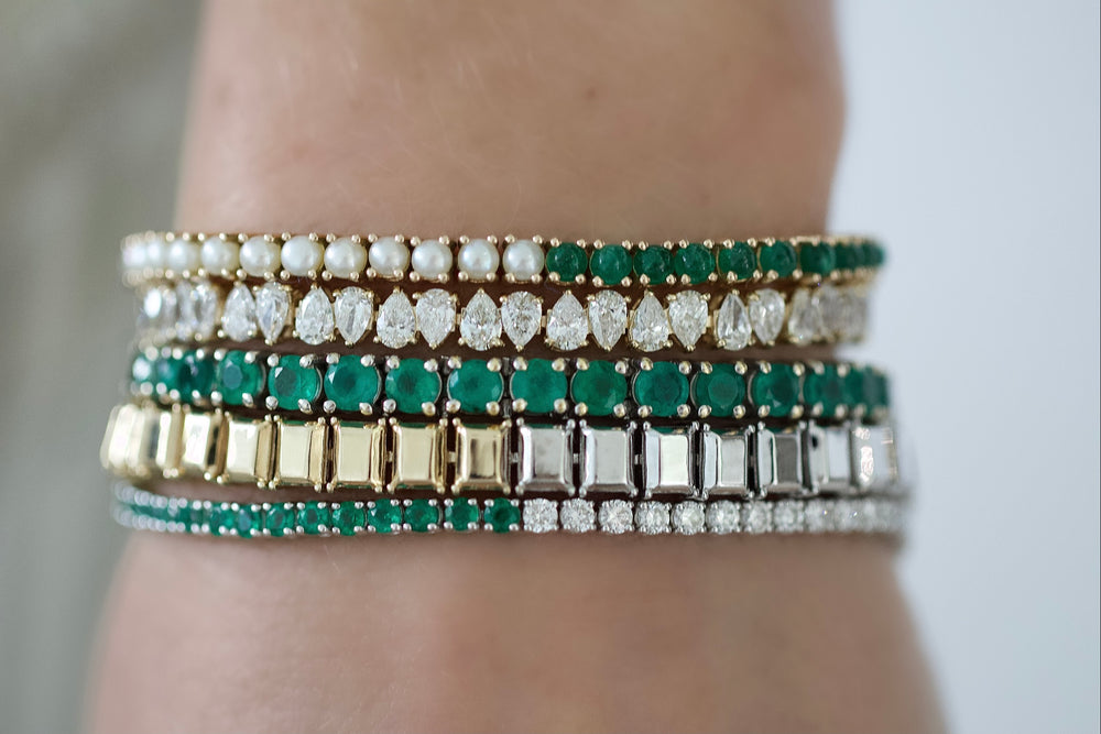 Emerald/Pearl Tennis Bracelet
