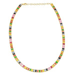 Rainbow Baguette Tennis Necklace with Diamonds