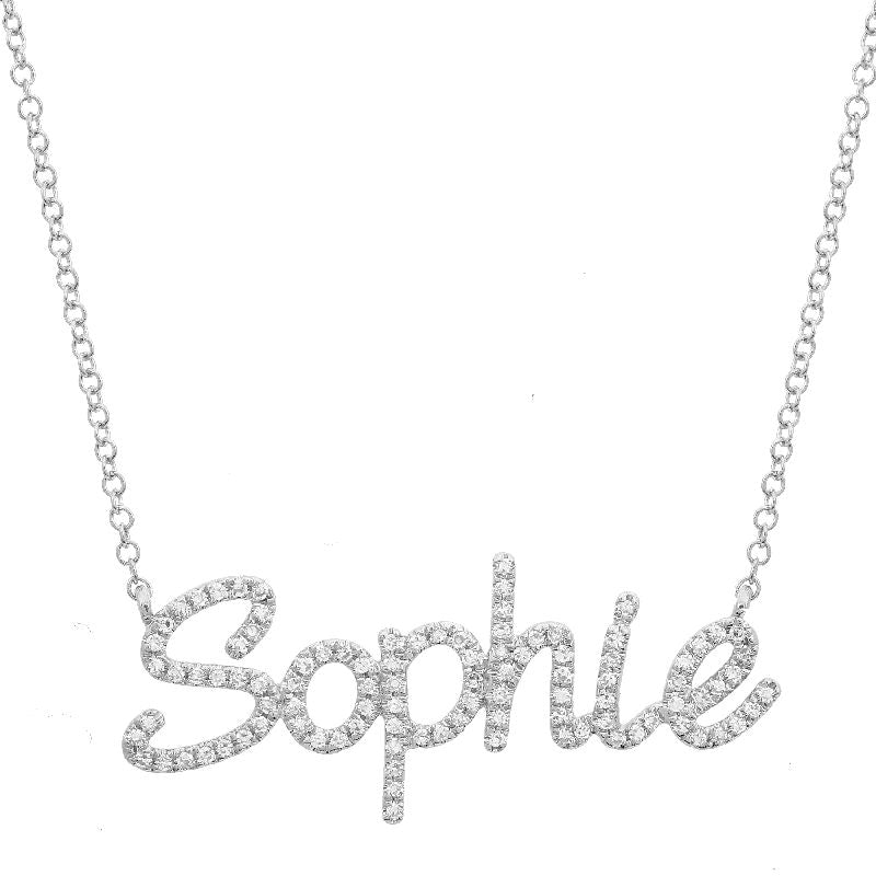Diamond Script Name Necklace