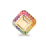 Emerald Cut Goldstone™ Multicolor Cocktail Ring