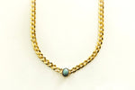 Oval Shaped Turquoise Chain Necklace