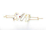 Liami Name Gold Cuff with Gemstones