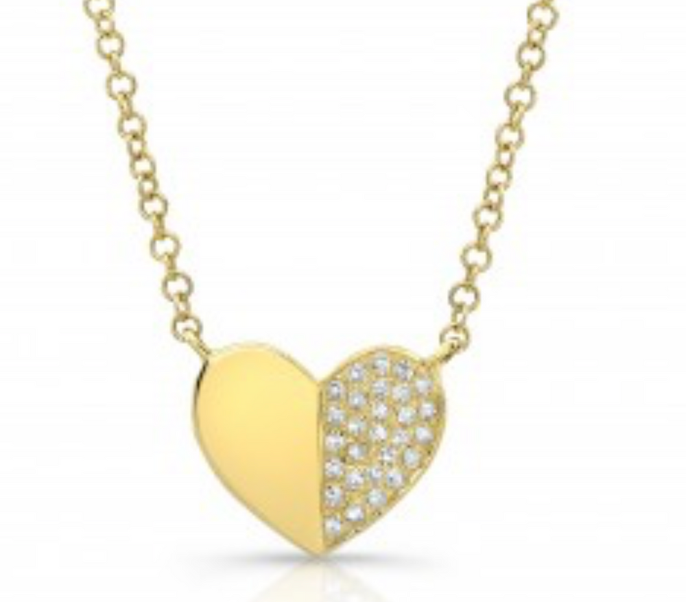 Divided Heart Pave Necklace