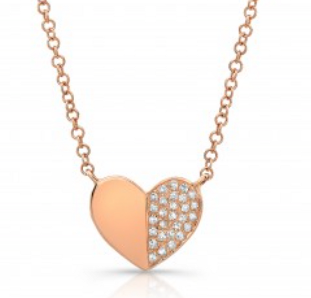 Divided Heart Pave Necklace