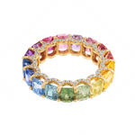 Holy Radiant Cut Multicolor Sapphire Ring
