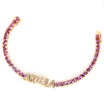 Pink Sapphire Name Tennis Bracelet