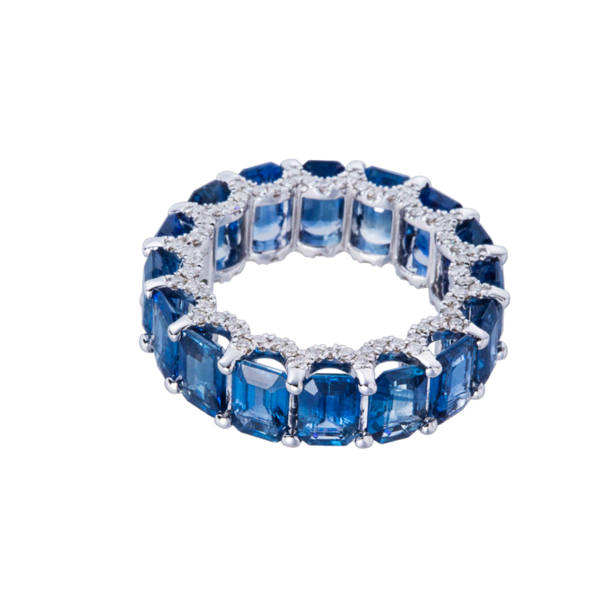 Holy Emerald Cut Blue Sapphire Ring