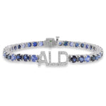 Blue Sapphire Ombré Initial Tennis Bracelet
