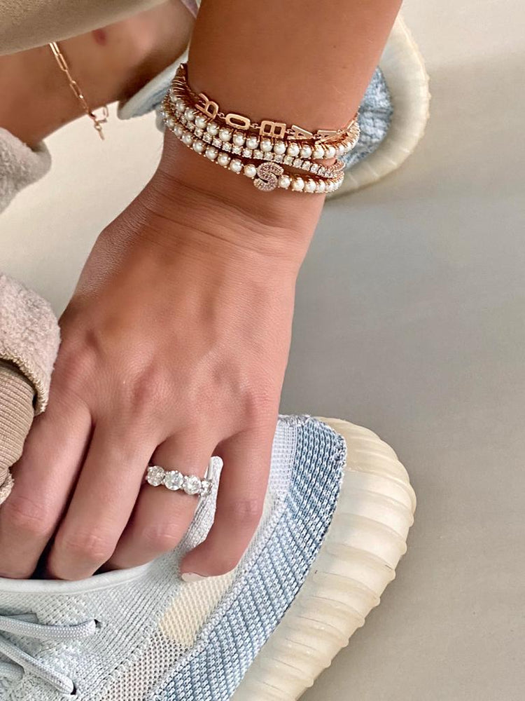 Pearl and diamond bracelet Clearance