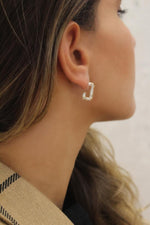 Mini Diamond Paper Clip Earrings