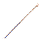 Bezel Set Blue Sapphire/Diamond Tennis Bracelet